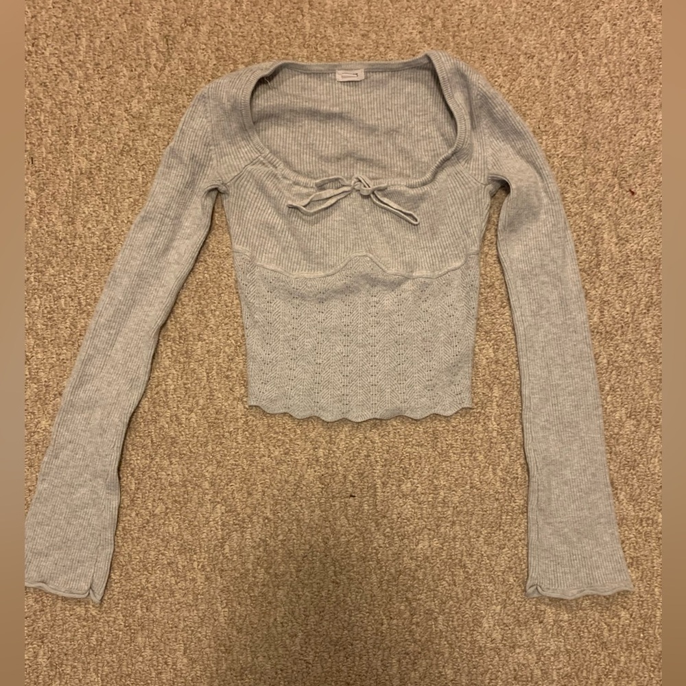 Garage Light Gray Ribbed Crop Top - Picture 2 of 2